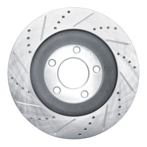 Mazda RX-8 Brake Rotor (1) - Rear Right - R1 Concepts - Drilled & Slotted - Silver - `04-`11